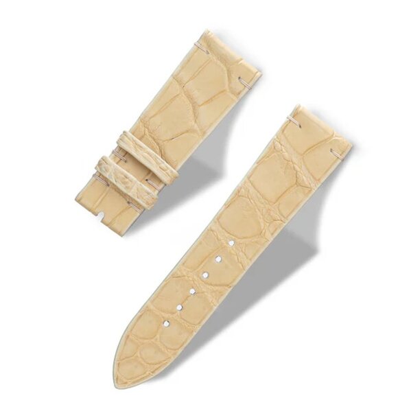Luxury Alligator Leather Watch Band – Handmade Cream Color